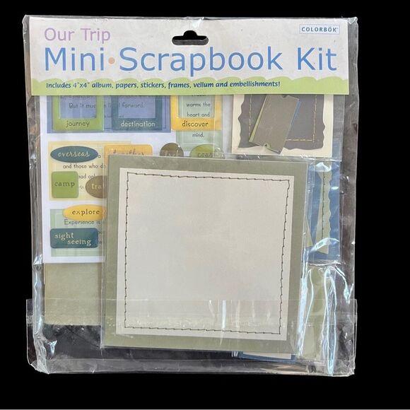Four New Unused Mini 4x4 Scrapbook Kits - Picture 2 of 6